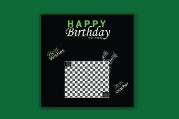 WebGreen birthday card Instagram template invitation banner design