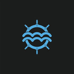 Anchor logo design vector with golden gradient and creative concept icon