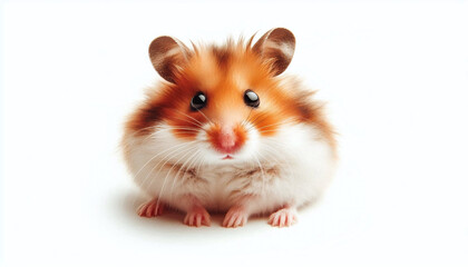 A cute hamster isolated on white background