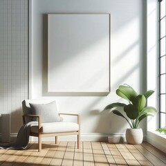 White wall interior mockup