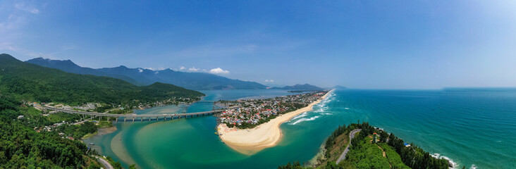 Lang Co beach near Hai Van pass mountain in Hue, Vietnam