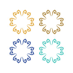 WELLNESS AYURVEDA SPA MEDICAL RESORT SIGN SYMBOL LOGO ISOLATED ON WHITE