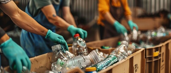 Action shot of individuals sorting recyclables, demonstrating the impact of personal contributions to sustainability