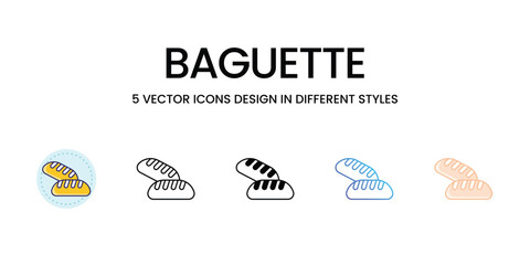 Baguette icons set vector illustration. vector stock