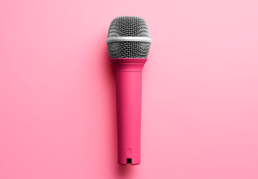 Flatlay Microphone Mockup With Generative AI