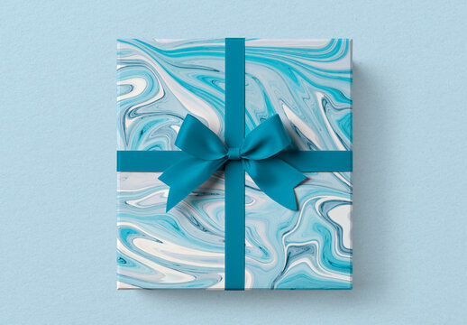 Gift Box Flatlay Mockup With Generative AI