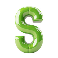 Fototapeta premium A shiny green dollar sign symbol representing wealth, finance, and prosperity in a modern and vibrant design.