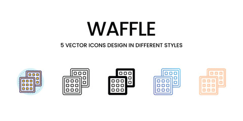 Waffle icons set vector illustration. vector stock