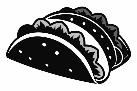 recommend clip art: Silhouette taco food black color, Tacos fast food silhouette vector line art illustration sketch style
                    
                    