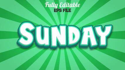 Sunday 3d editable text effect