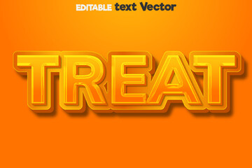 Editable treat 3d text style effect with yellow color