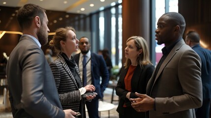 Group of professionals people networking at a business conference.