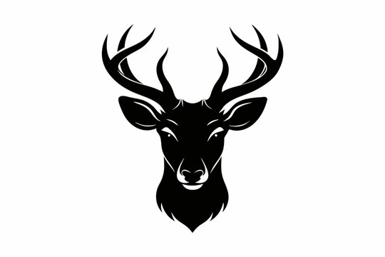recommend clip art: Deer vector Illustration - VECTOR, deer head black silhouette vector illustration, deer head silhouette.
                    