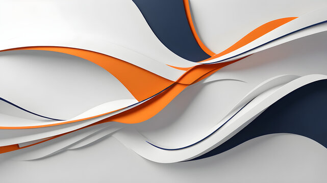 Modern style abstract orange white darker blue color 3d background having space for text for banner poster web header design, backdrop, wallpaper