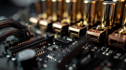 PCIe slot sound card with gold plated connectors and audio jacks highlighting premium audio components and high fidelity technology for advanced computer audio setup