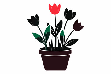 Tulips. Tulip icon isolated on white background. Vector art.
flat icon on white background tulip blooms. 