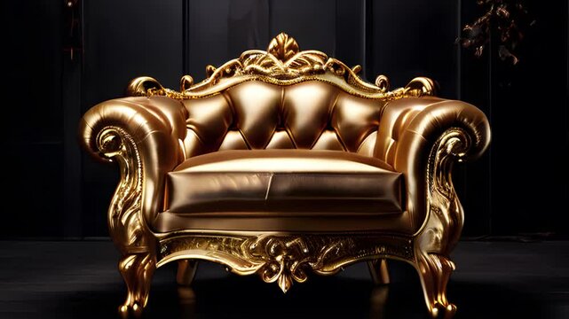 classic armchair with golden ornament