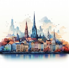 Fototapeta premium Modern and Clean Design of Brussels in Minimalistic Art