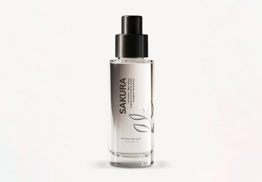 Product Packaging Glass Spray Bottle Mockup With Generative AI
