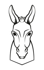 Contour illustration of donkey. 