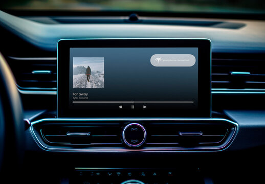  Screen Car Monitor Mockup With Generative AI
