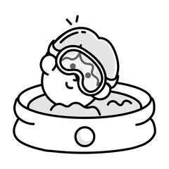 A doodle style icon of kids pool 