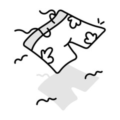 A hand drawn icon of summer shorts 

