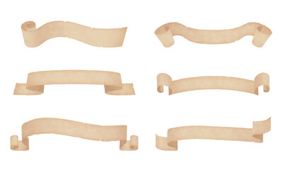 古い紙のタイトル帯イラスト素材