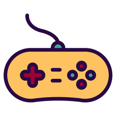 game controller icon in filled line style