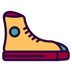 shoes icon in filled line style