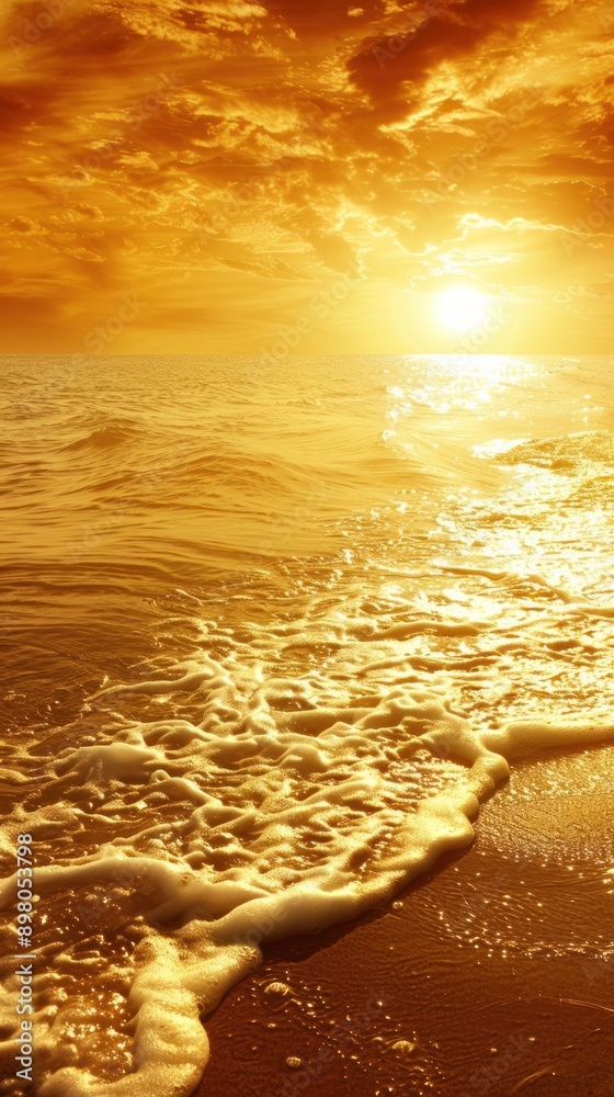 Canvas Prints Golden Sunset Over The Sea