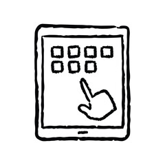 Tablet Sketch Hand-drawn Vector Icon