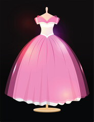 Wedding dress design Vector dark Background. white dresses for brides in different styles.