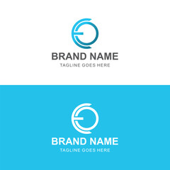 Logo design template letter e o