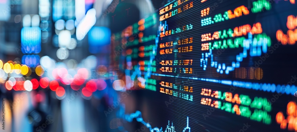 Aufkleber diagram chart stock market business on monitor screen. generative ai technology.