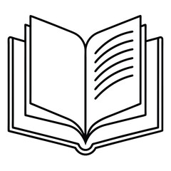 Book line art logo icon vector on white transparent background for web use