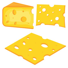 Vector image of cheese. Food and fast food concept. Element for your design. Ingredient for cooking.