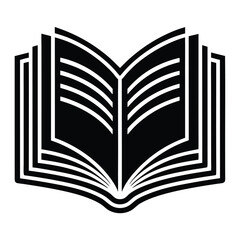 Book line art logo icon vector on white transparent background for web use