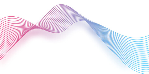 Abstract smooth waves on white background. digital style line art background