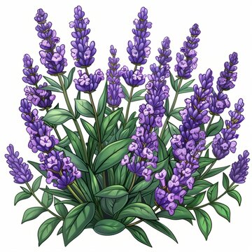 recommend clip art: Illustration of purple lavender flowers.