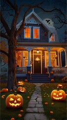 Obraz premium halloween pumpkin on the street