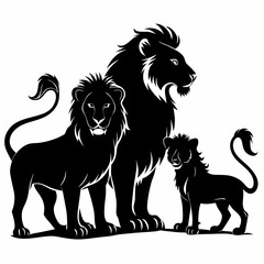 black and white lion