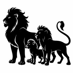 black and white lion