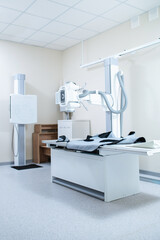 X-ray machine in the clinic. Medical equipment in hospital	vertical