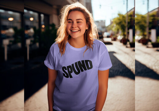 Apparel Plus Size Women Tshirt Mockup With Generative AI