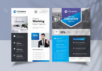 Corporate Flyers Template With Green Accents