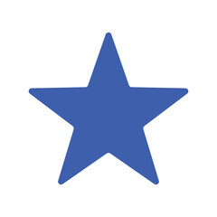 Fototapeta premium blue star icon vector sign symbol isolated on white