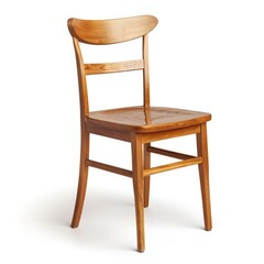 Wooden chair with curved backrest and four legs