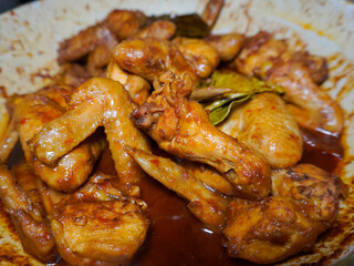 Chicken wings dish cooked with grilled chicken spices, homemade recipe