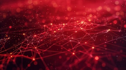 Futuristic Abstract Red Digital Network Background